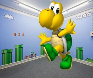 пазл Купа Troopa, двуногие черепахи враги в игре Марио